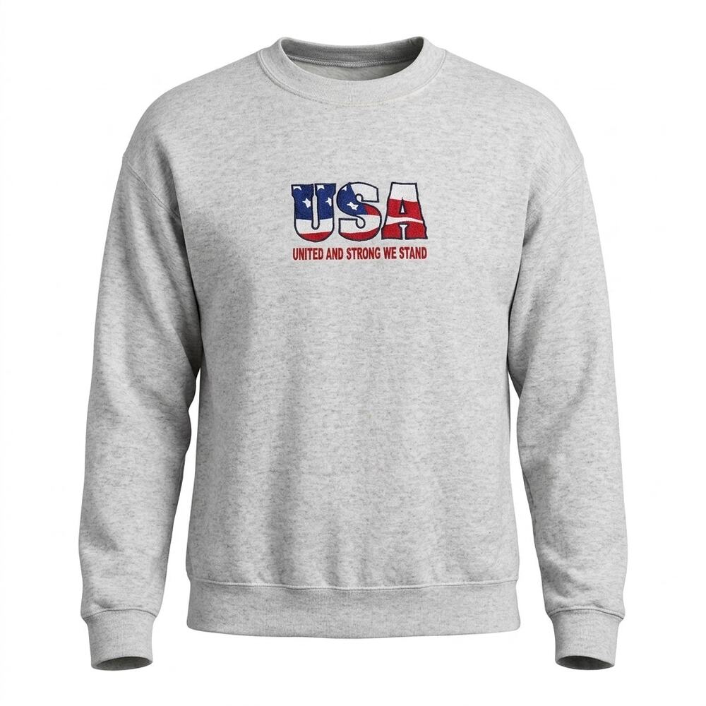 Vintage M&C Sport Gray Crew Neck Knit Graphic Print Sweatshirt Men Size L
